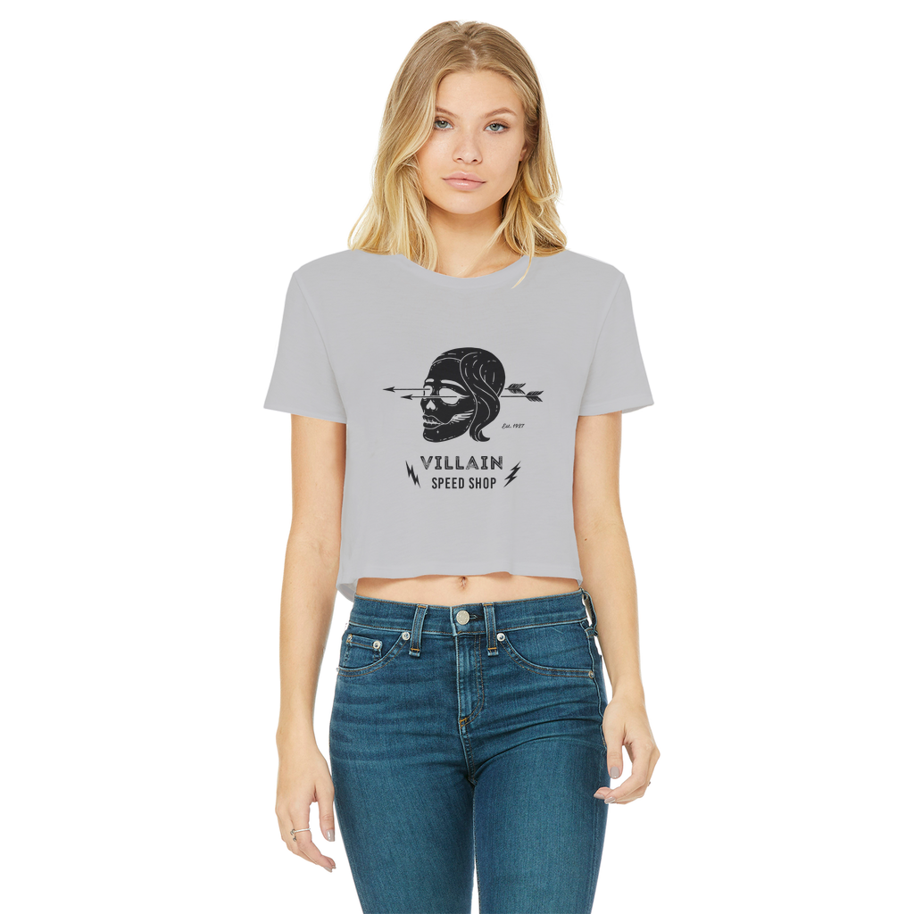 Villain Classic Women's Cropped Raw Edge T-Shirt