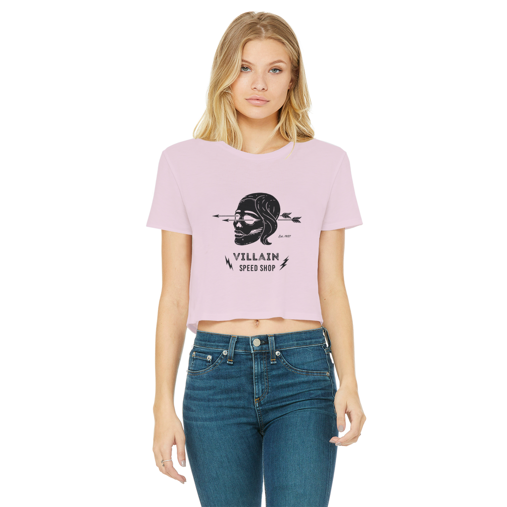 Villain Classic Women's Cropped Raw Edge T-Shirt