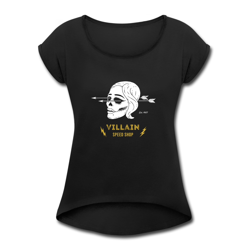 Villain Roll Cuff Shop Tee - black